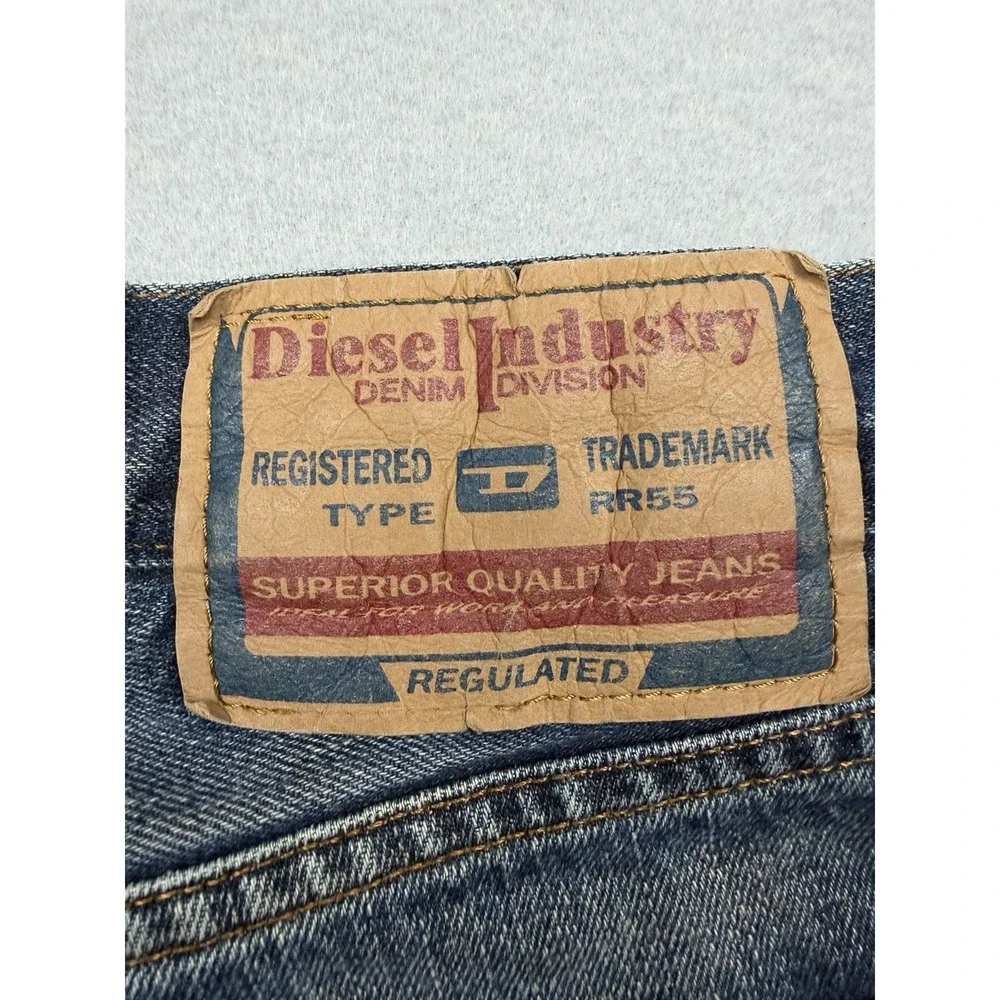 Vintage Y2k Diesel Industry Denim Jeans Mens Made in Italy Blue Pants Size 34x28